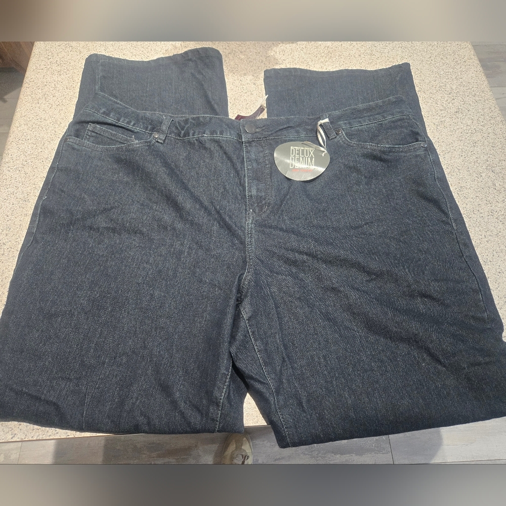 Avenue Denim Women's Blue Jeans Plus Size 24 T Boot Cut Stretch Denim NWT
